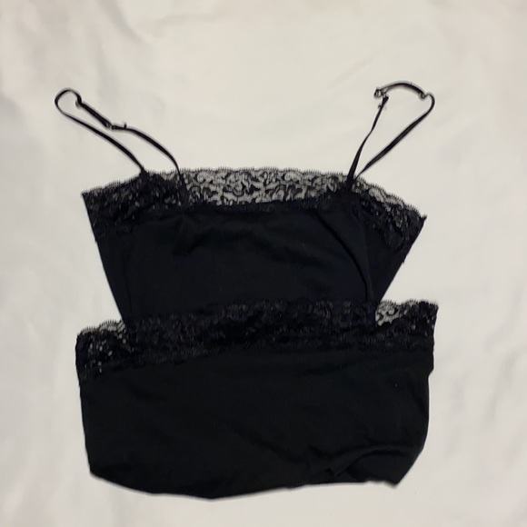 Black embellished Camisole POOF stretch  Lacey Camisole - Picture 6 of 7